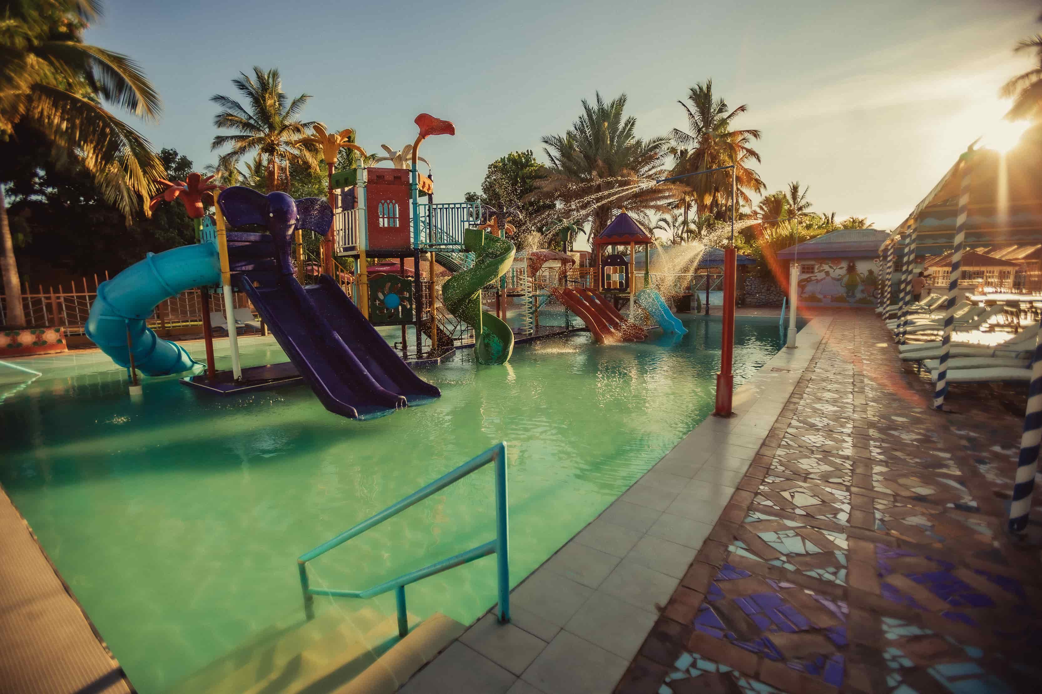 Water park in kids pool