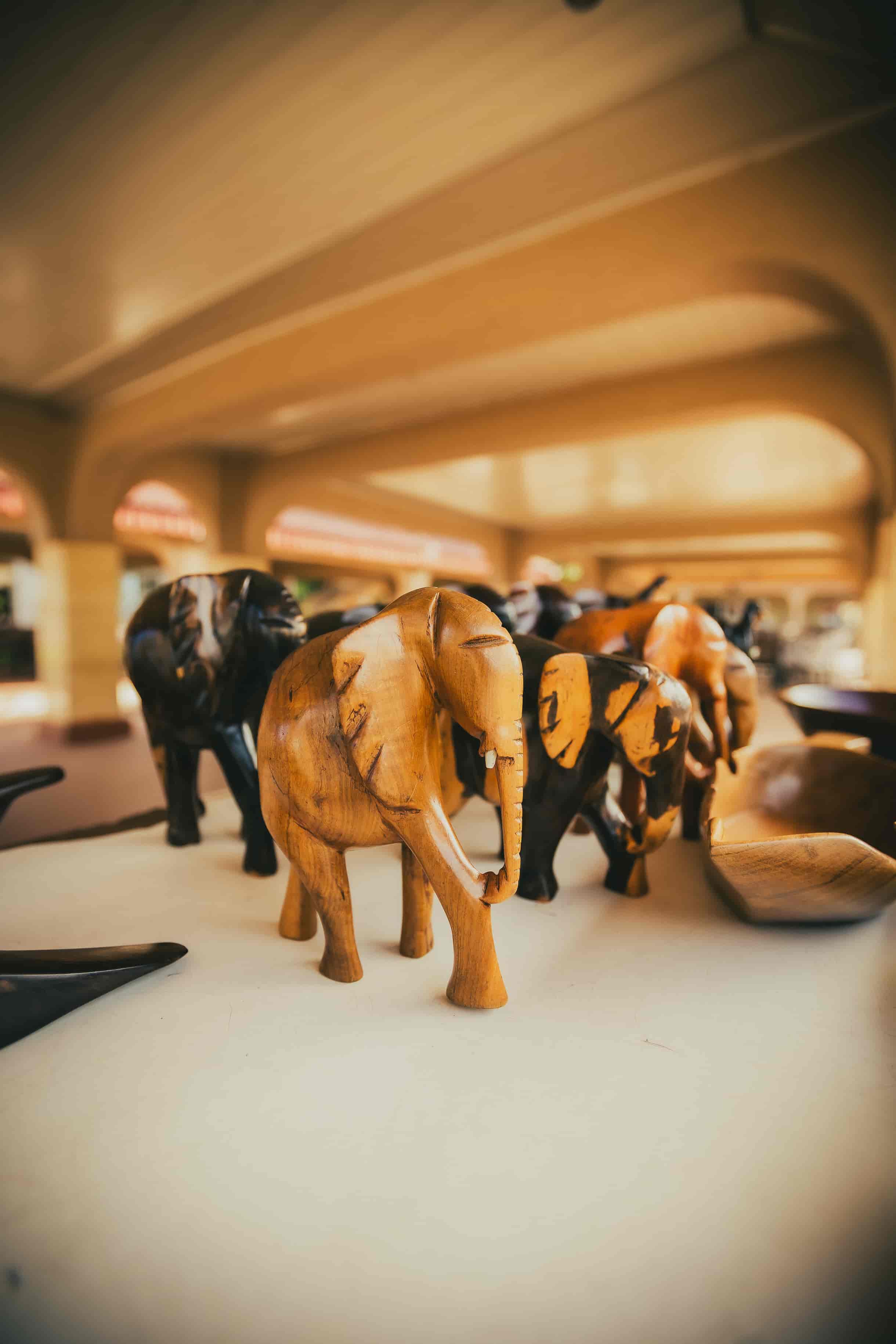 Hand made wooden elephant souvenir