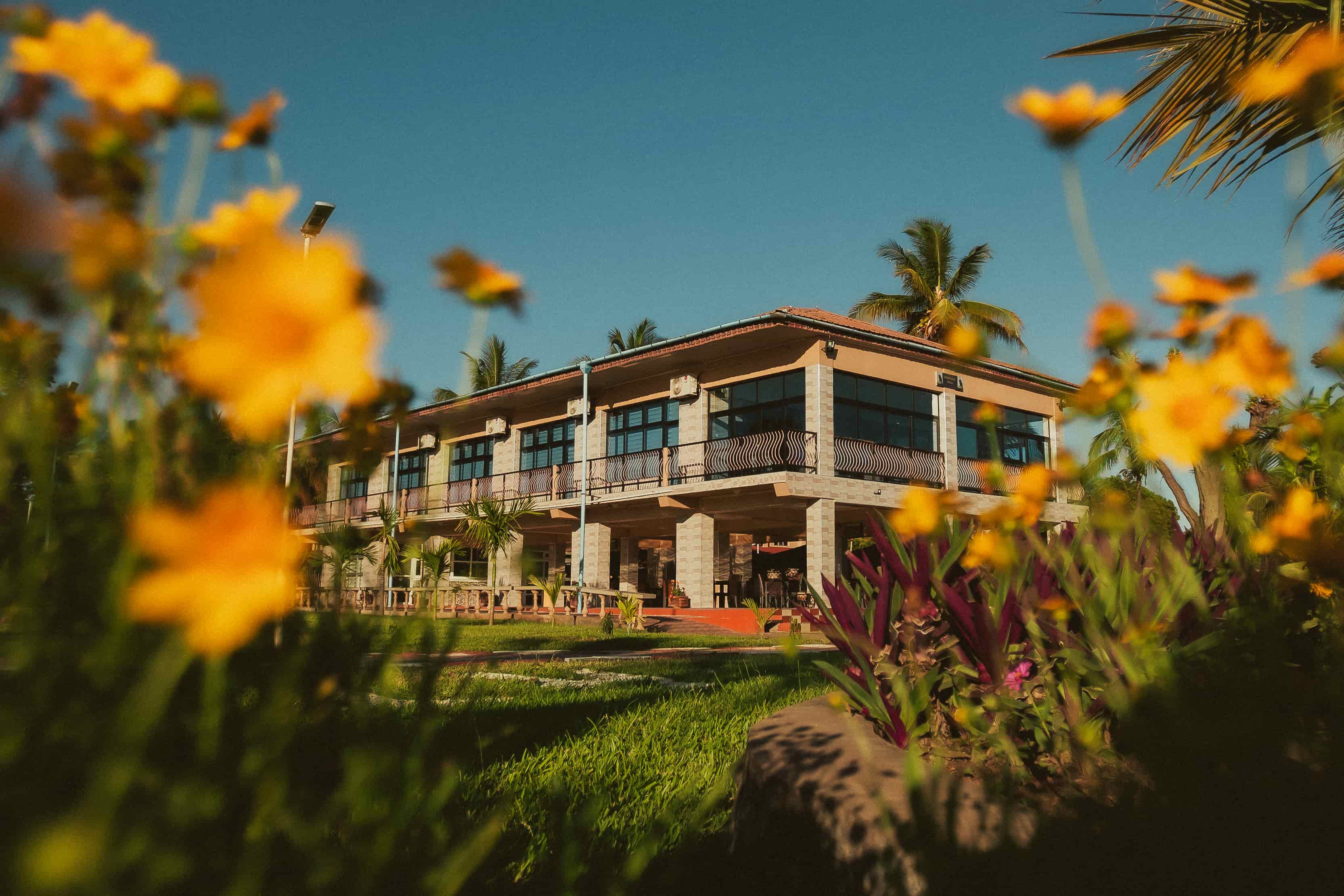 Flower gardens outside the resort's conference facilities